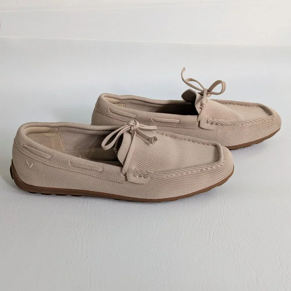 Vivaia Jackie Women's Shoes Size 8 Flat Knit Loafers Beige Square Toes - Picture 4 of 12